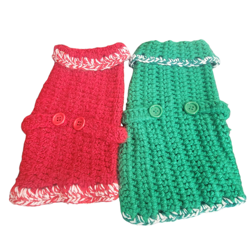 2 Dog Heavy Coats Sweaters Size Med Warm‎ Winter Cable Knit Great for Holdiays